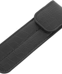 Healvian Étui à Pinces à Épiler et Fermeture Magnétique Intérieur en Peluche Incurvées en Cuir Noir Protection pour Outils Miniatures Lors Pose D'extensions de Cils