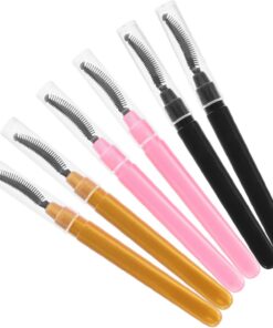 Healeved 6pièces Brosse à Mascara Applicateurs De Maquillage Pour Cils Et Sourcils Outils De Beauté Pratiques Et Portables Pour Voyage Doré
