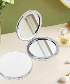 Miroir de maquillage portable double face – 1 outil de beauté quotidien, accessoire de sac à main