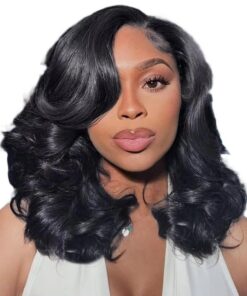 Soins capillaires Perruque Bob Body Wave Sans Colle Cheveux Naturels Pre plucked Densité 180% Pour Femmes 100%