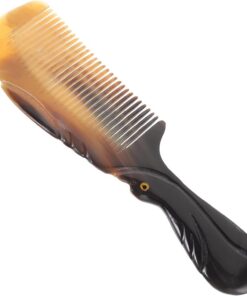 YARNOW Peigne Portable en Corne Ox Naturelle pour Massage du Cuir Chevelu, Surface Lisse, Design Sculpté Élégant, Présent pour Soins Capillaires Couleur Aléatoire