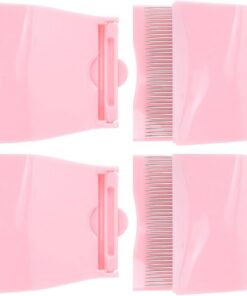 Gatuida Lot de 4 Brosses à Sourcils Pliables en Plastique avec Dents en Acier Inoxydable, Outil Polyvalent pour Maquillage et Salon de Beauté, Portable pour Voyage