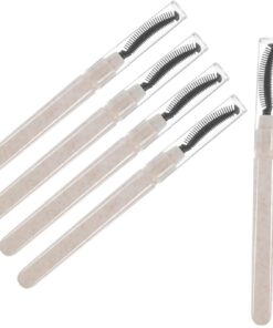 VALICLUD Lot de 6 Brosses à Cils en Silicone Manche Rigide et Poils Flexibles, Brosse à Mascara Blanche, Outil Maquillage pour Extensions de Cils