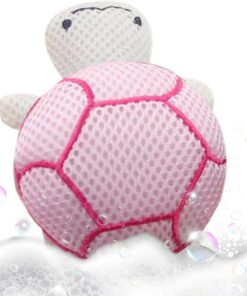 Bath Poufs Shower, Turtle Body Ball, Cute Mesh Pouf, Soft Gentle Scrubber, 5.51×3.54×2.36in Kid Friendly Bath, Accessory for Boys, Girls, Baby, Daily Bathroom Use