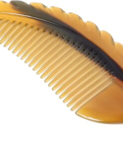 Peigne Anti-statique en Corne de Yak Sculptée 15 Cm, Peigne Délicat à Cheveux, Portable et Massant pour Cuir Chevelu, Soins Capillaires Quotidiens, Accessoires Couleur Aléatoire