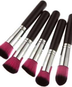 10pièces Kit de Pinceaux Maquillage Professionnel pour Fond de Teint Estompage Blush Eyeliner et Visage Pinceaux Synthétiques avec Manche Robuste Couleur Aléatoire