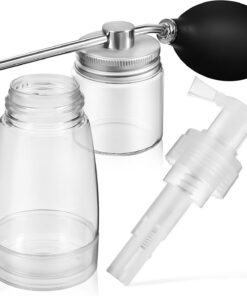 VALICLUD Lot de 2 Set de Flacons Pulvérisateurs pour Poudre Capillaire 180 Ml, Applicateurs Spray Réutilisables et Portables pour Fibres Capillaires, Outils Polyvalents pour Soins Cheveux