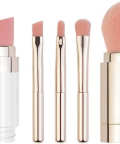 Ensemble de Pinceaux de de De Teint Correcteur Poudre Fard À Paupières | 5-en-1 Outil Portable Accessoires Kit Pinceaux Pour Femmes Filles Débutantes Expertes
