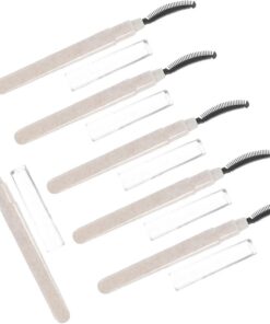 VICASKY 6pcs Brosses à Cils en Silicone Poignée Résistante Réutilisables Outil pour Extensions de Cils et Maquillage des Yeux Couleur Blanc
