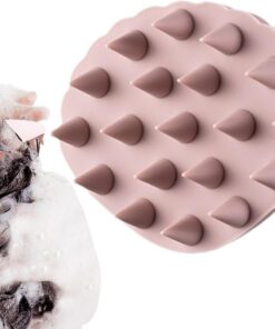 Brosse à récurer le cuir chevelu, masseur en silicone, brosse à cheveux de | douche, brosse à cheveux en silicone, outils de soins capillaires en forme de coquille, offrant un massage confortable et