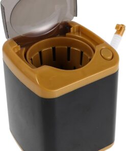 Ciieeo Machine de Nettoyage D'éponges à Maquillage Automatique Noire Compacte en Abs, Portable Temps, pour Faux Cils et Accessoires de Beauté