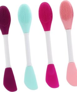Healeved 4pièces Masque Silicone Visage Applicateurs pour Masque à Outils de Beauté Cosmétiques pour Femmes Couleur Aléatoire