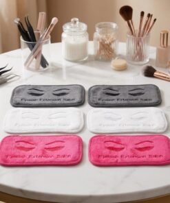 Lot de 6 coussinets d'extension de cils en coton doux pour greffe de cils - Rose foncé, blanc et gris - Pour outils professionnels d'extension de cils et utilisation de beauté