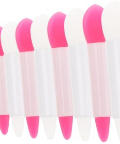 16 pièces Pinceaux Maquillage Silicone Têtes Souples pour Lèvres et Yeux Applicateurs Multifonctions Anti-rayures Accessoire Portable pour Femmes