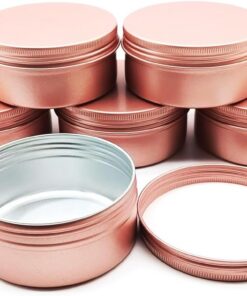Lot de 6 bocaux en aluminium de 150 ml avec couvercle à vis, vides et rechargeables, pour maquillage, baume à lèvres, cosmétiques, pots de voyage, boîtes en métal pour slime, pommade crème,