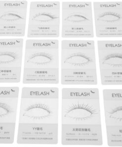 ULTECHNOVO Carte D'essai pour Faux Cils 12pcs en Plastique Léger, Présentoir Raffiné pour Extension de Cils Professionnel, Outil Pratique pour Rendez-salon