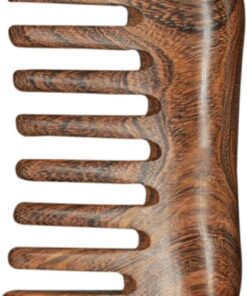 Peigne de Massage en Bois Naturel de Santal Doré, Outil de Grattage pour Stimulation des Méridiens, Peigne à Racler les Sandales, Accessoire Bien-soins Capillaires et Détente