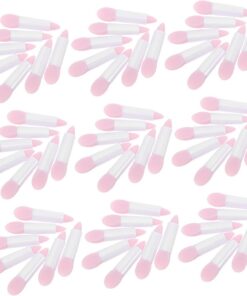 OUNONA 50pièces Pinceaux à Lèvres Ronds Silicone Applicateurs De Maquillage Pour Yeux Et Lèvres Pinceaux à Paupières Et Gloss Outils De Beauté Pour Voyages