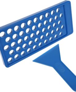 STOBAZA Plateau de Remplissage de Rouge à Lèvres à 50 Trous, Plateau Porte-tubes Lèvres en Abs Bleu, Outil de Remplissage Précis pour Usage Personnel et Professionnel