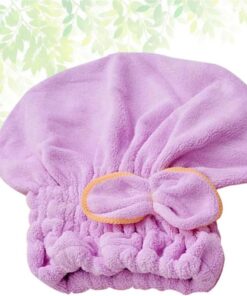 YARNOW Bonnet de Séchage en Fibre Ultra Absorbante Nœud Papillon, Élastique et Rapide, pour Soin Capillaire et Maquillage
