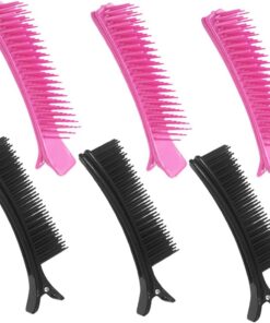 STOBAZA 6pcs Pinces à Cheveux Professionnelles pour Coiffure, Clips de Sectionnement en Plastique Léger et Doux pour Cheveux, Accessoires pour Coloration et Soins Capillaires
