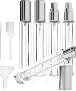 Lot de 5 vaporisateurs de parfum en verre étanche avec outil de recharge - Atomiseur portable pour distributeur de parfums de voyage