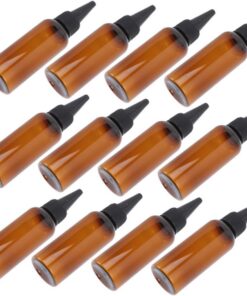 VICASKY Lot de 12 Flacons Applicateurs pour Coloration Capillaire, Pet 50ml, Rechargeables, à Pression, pour Huile Capillaire et Soins