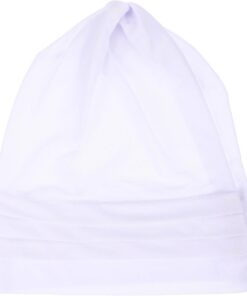 STOBAZA Bonnet de Nuit Coton et Lin Blanc Respirant et Sûr Peau, Design Élastique Confortable pour Dormir et Jardinage, Bonnet de Soin Capillaire Unisexe