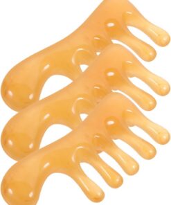 Peigne à Cheveux en Résine Lot de 3, Peigne Large Cuir Chevelu Dents D'acupuncture, Accessoire de Massage Professionnel pour Soins Capillaires et Relaxation du Cuir Chevelu