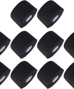 Gatuida Bandes de Papier Cou de Barbier 10 Pièces Noires Extensibles et Absorbantes Protection du Cou pour Soins Capillaires Professionnels et Coiffure en Salon