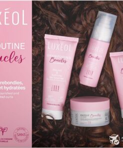 LUXEOL - Coffret Routine Boucles Voyage - Nourît, Définit & Gaine | Sublime Les Boucles - Limite les Frisottis - Parfum Gourmand - Shampooing en 75ml + Masque, Crème De Soin et Gelée en 50ml