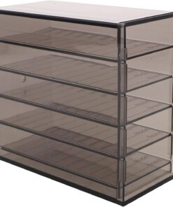 Ciieeo Organisateur de Cils en Acrylique Noir à 5 Niveaux, Boîte de Rangement Compacte pour Outils D'extension de Cils, Protection Optimale pour Accessoires, Usage à Domicile
