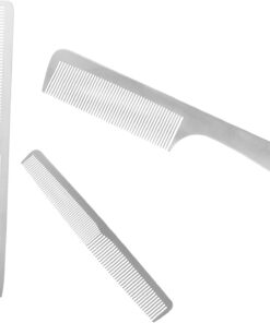 Healvian Peignes à Cheveux Professionnels Outil de Coiffure Solide et Léger en Acier Inoxydable Antistatique Ensemble de 3 pour Soin Capillaire Facile