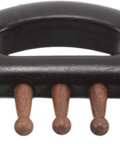 Healvian Peigne de Massage Bois de Santal Dents Larges Arrondies pour Chevelu Outil de Massage Méridien Portable Anti-statique pour Tête Bras Cou et Soins Capillaires