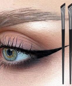 Lot de 2 pinceaux à eyeliner à lame ultra fine biseautée plate pour sourcils, outil de maquillage