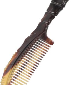 STOBAZA Peigne en Corne de Vache Naturelle Antistatique 18 Cm à Dents Larges pour Massage du Cuir Chevelu, Démêlage Doux, Soin Capillaire Quotidien pour Cheveux Bouclés et Sensibles