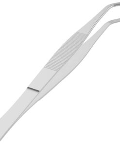 Pince à épiler en acier inoxydable de 16,5 cm, pointe arrondie arrondie dentelée, parfaitement alignée, en acier inoxydable de 0,9 cm d'épaisseur, outil de réparation polyvalent pour le