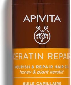 Apivita Huile Capillaire Nourissante et Réparatrice 100ml - Cheveux Secs Et Abîmés - Miel et Kératine Végétale - Nutrition Profonde et Protection Thermique jusqu'à 230°C - Ultra-Légère et Soyeuse