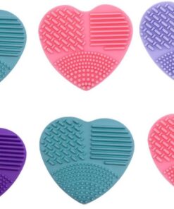 VICASKY 6 Pièces Outils de Nettoyage Silicone pour Pinceaux de Éponge de Nettoyage Portable Coussinet Mélangées