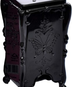 Distributeur de cotons en acrylique avec couvercle pour le rangement des dissolvants et des outils de beauté, noir