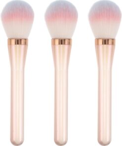 Healeved 3pièces Pinceaux Maquillage Dégradés Pinceaux Blush et Poudre Double Embout Outil Cosmétique pour Contouring et Highlighter Accessoire Pratique pour Voyages