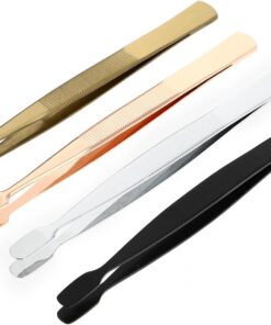 ULDIGI Lot de 4 Pinces à Timbres en Acier Inoxydable, Légères Poignée Antidérapante, Outils Précis pour Collection de Timbres et Loisirs Créatifs
