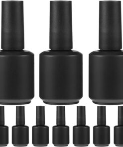 BESPORTBLE Flacons en Verre Noir Étanches et Adaptés au Latex Liquide 15ml Lot de 10 pour Vernis à Ongles pour Voyage et Manucure Mobile