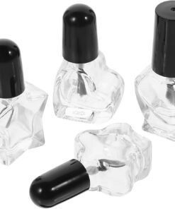 Housoutil Foil Ongle Flacon en Verre 12pcs, Accessoire de Manucure pour Diy, Flacon Transparent Bien Scellé Pinceau pour Huile de Soin des Ongles Couleur Aléatoire