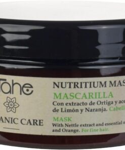 Tahe Organic Care Masque Capillaire Nutritium pour Cheveux Fins avec extrait d’ortie et huiles essentielles de citron, Orange (300 ml)