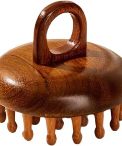 Masseur du cuir chevelu en bois, masseur du cuir chevelu en bois Brosse en | Brosse naturelle 28 dent pour les soins capillaires, outil de massage corporel portable