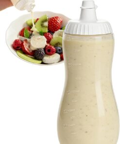 Bouteille à salade - 500 ml - Anti-fuite - Distributeur de sauce avec matériau durable - Outil de stockage de liquide pour la cuisine, la préparation des aliments, la préparation des repas, le