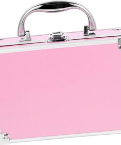 Mallette de Maquillage Portable Rose en Alliage D’aluminium | Rangement Pratique et Léger, Grosse Capacité, Organisation Facile, Style