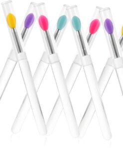 Applicateurs à Lèvres en Silicone avec Capuchon, Lot de 8 | Format Portable, Plastique et Silicone, pour Gloss et Soin Lèvres, Outils de Maquillage Compacts