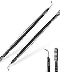Chumia Lot de 2 outils de levage de cils en acier inoxydable - Outil de séparation de cils en acier inoxydable - Peigne de séparation pour cils et sourcils - Accessoires pour extensions de cils et